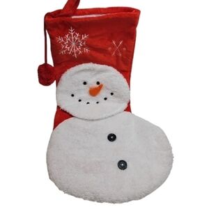 19" Snowman Christmas Stocking High Quality Velvet Red
